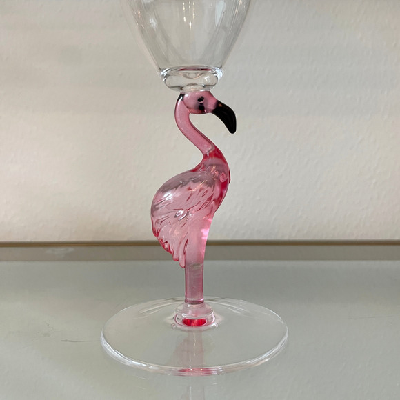 Novogratz Acrylic Pink Flamingo Pitcher & Stemmed Margarita Glass Set of 4 NEW - Picture 13 of 16